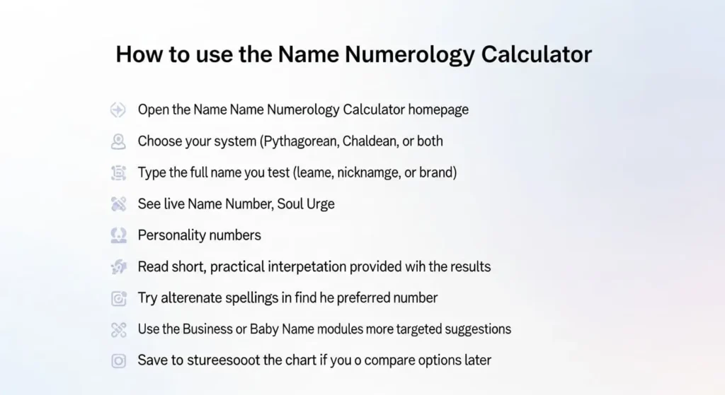 How to use the Name Numerology Calculator